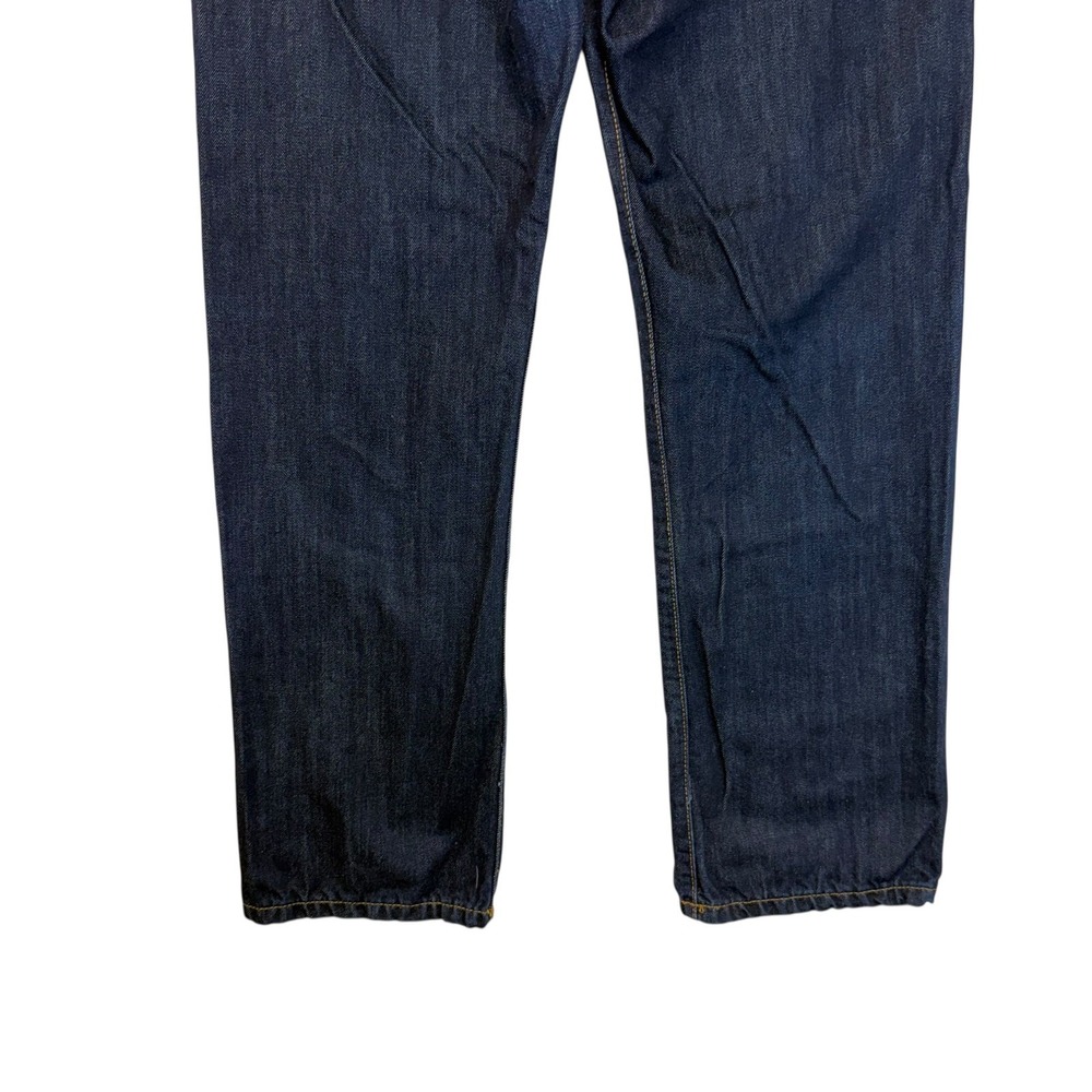 Lands End Canvas Mens Dark Wash Straight Fit Jeans Classic Staple Size 32x30 - Picture 9 of 13